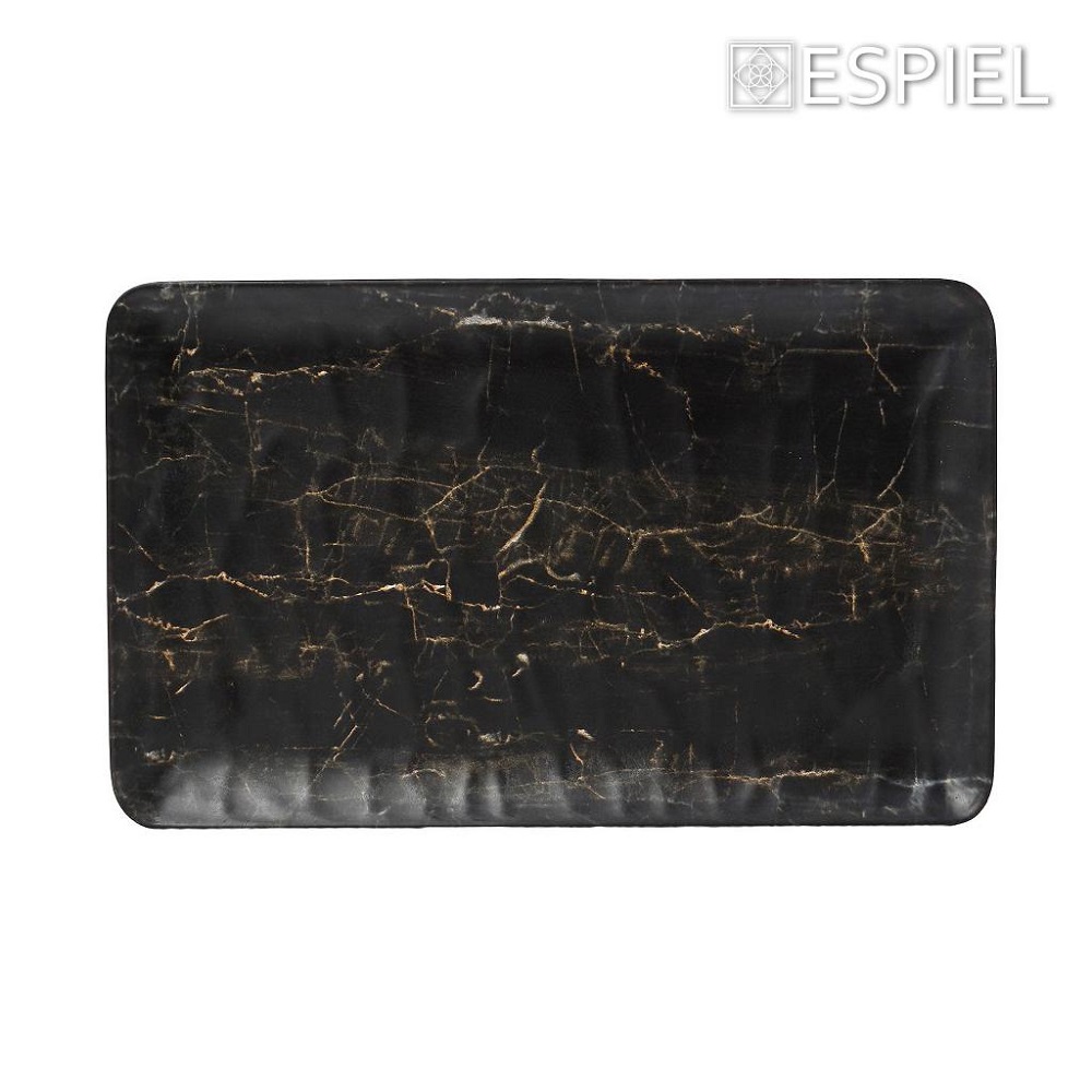 Πιατέλα Μελαμίνης Ορθογώνια 32,5x17,5xH1,5cm Hybrid Black Wood Tria HWM536K30 - 3