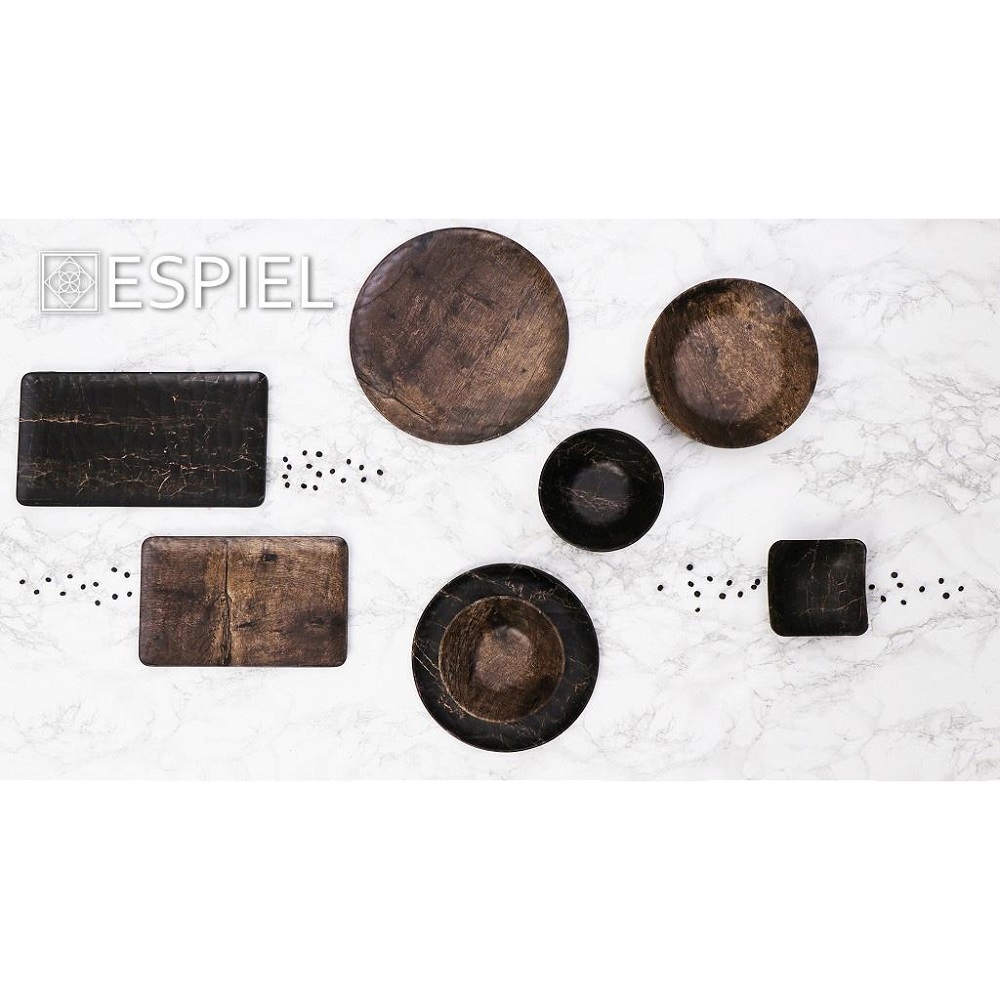 Πιατέλα Μελαμίνης Ορθογώνια 32,5x17,5xH1,5cm Hybrid Black Wood Tria HWM536K30 - 4