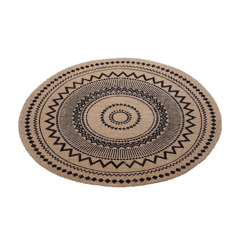 Σουπλά Φαγητού Γιούτα Καφέ-Μαύρο Φ38xH1cm Espiel PUL507K6 - 1
