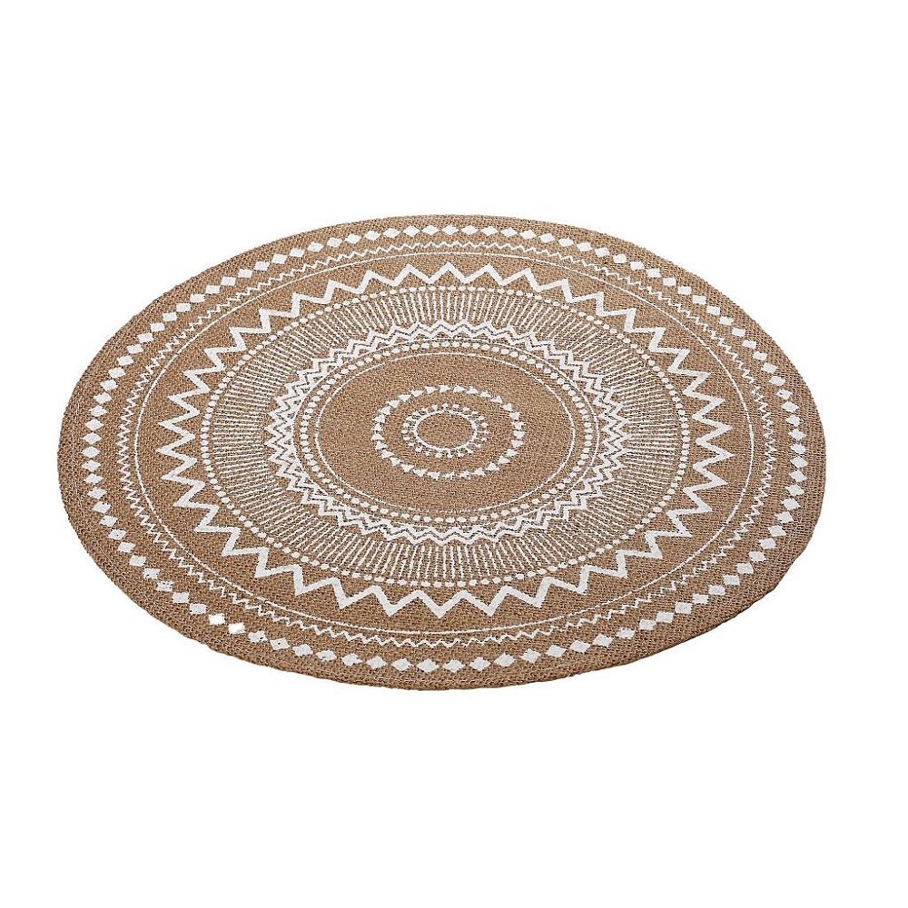 Σουπλά Φαγητού Γιούτα Καφέ-Λευκό Φ38xH1cm Espiel PUL508K6 - 