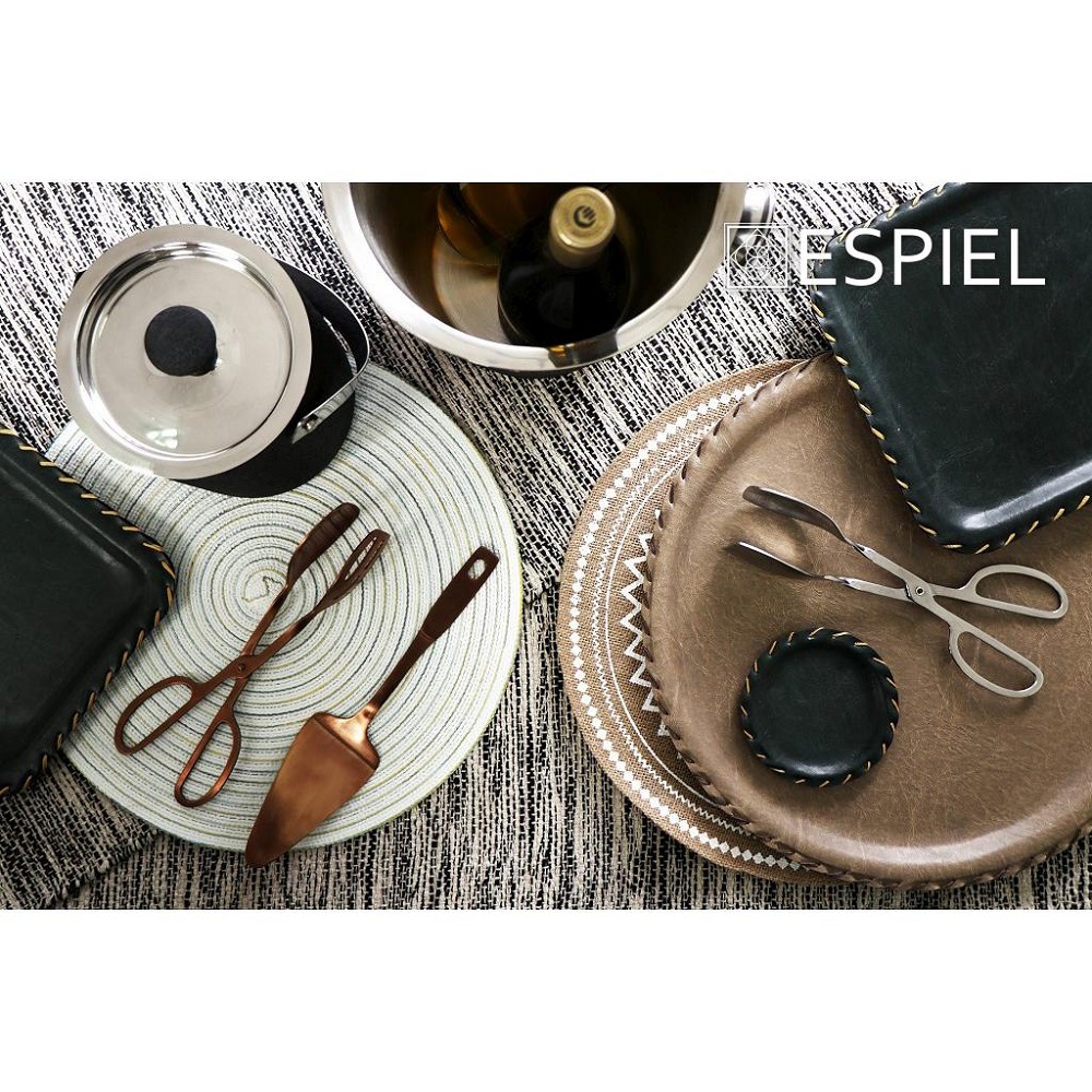 Σουπλά Φαγητού Γιούτα Καφέ-Λευκό Φ38xH1cm Espiel PUL508K6 - 2