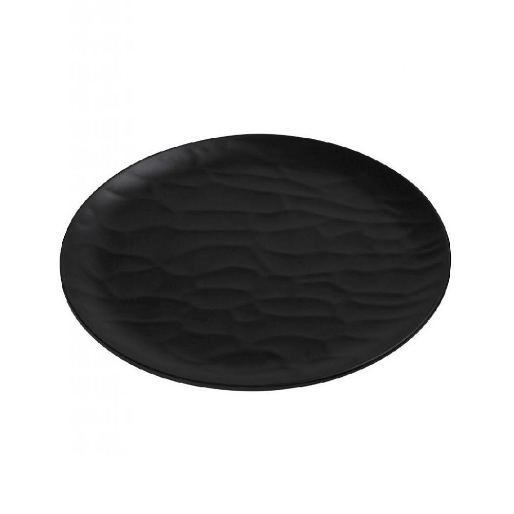 Πιάτο Ρηχό Μελαμίνης Στρογγυλό Φ28xH1,2cm Wavy Black Matt Tria MLB346K36 - 1