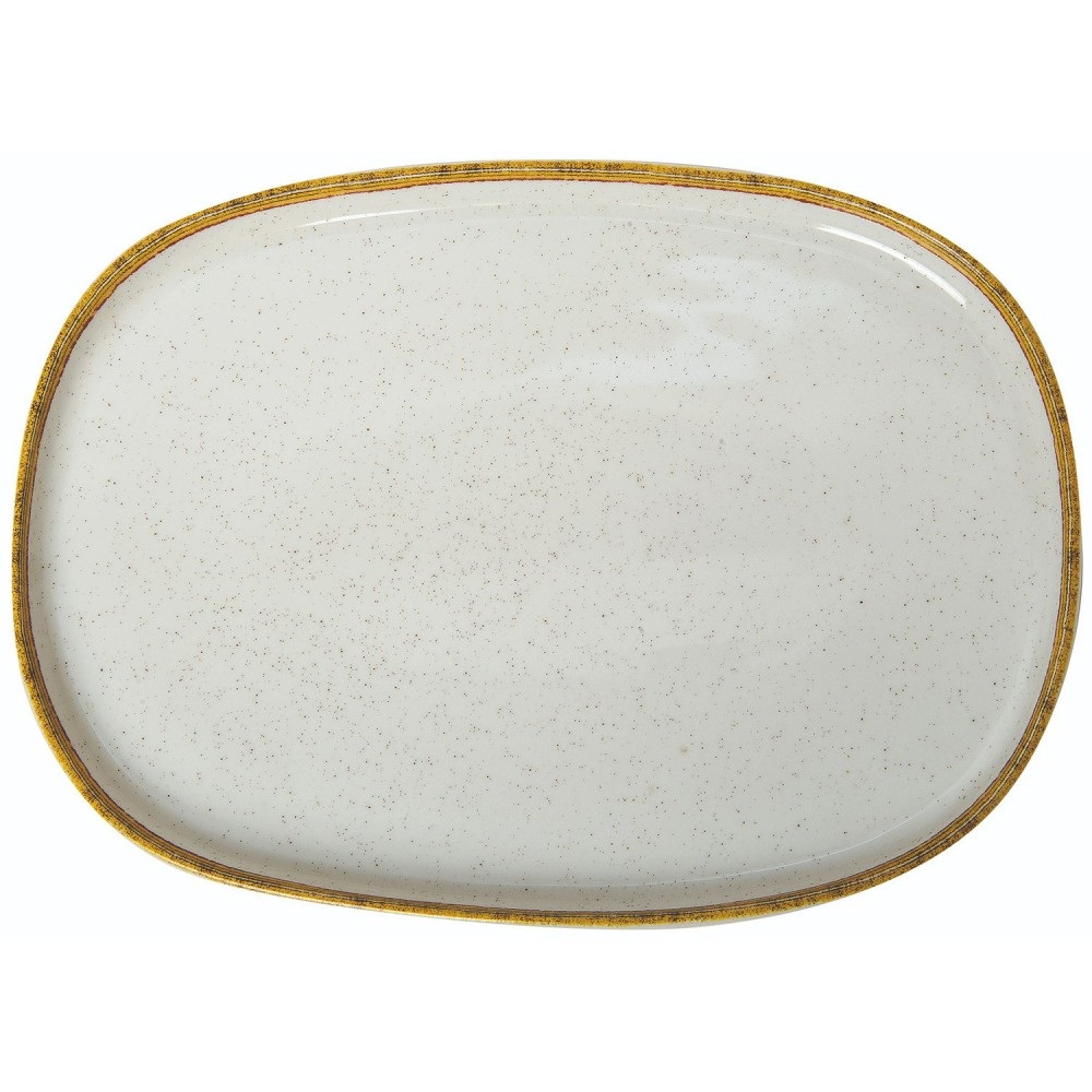 Πιατέλα Oβάλ Step Πορσελάνης Μπεζ 30x22xH2,5cm Ivory GTSA 66-5630 - 1
