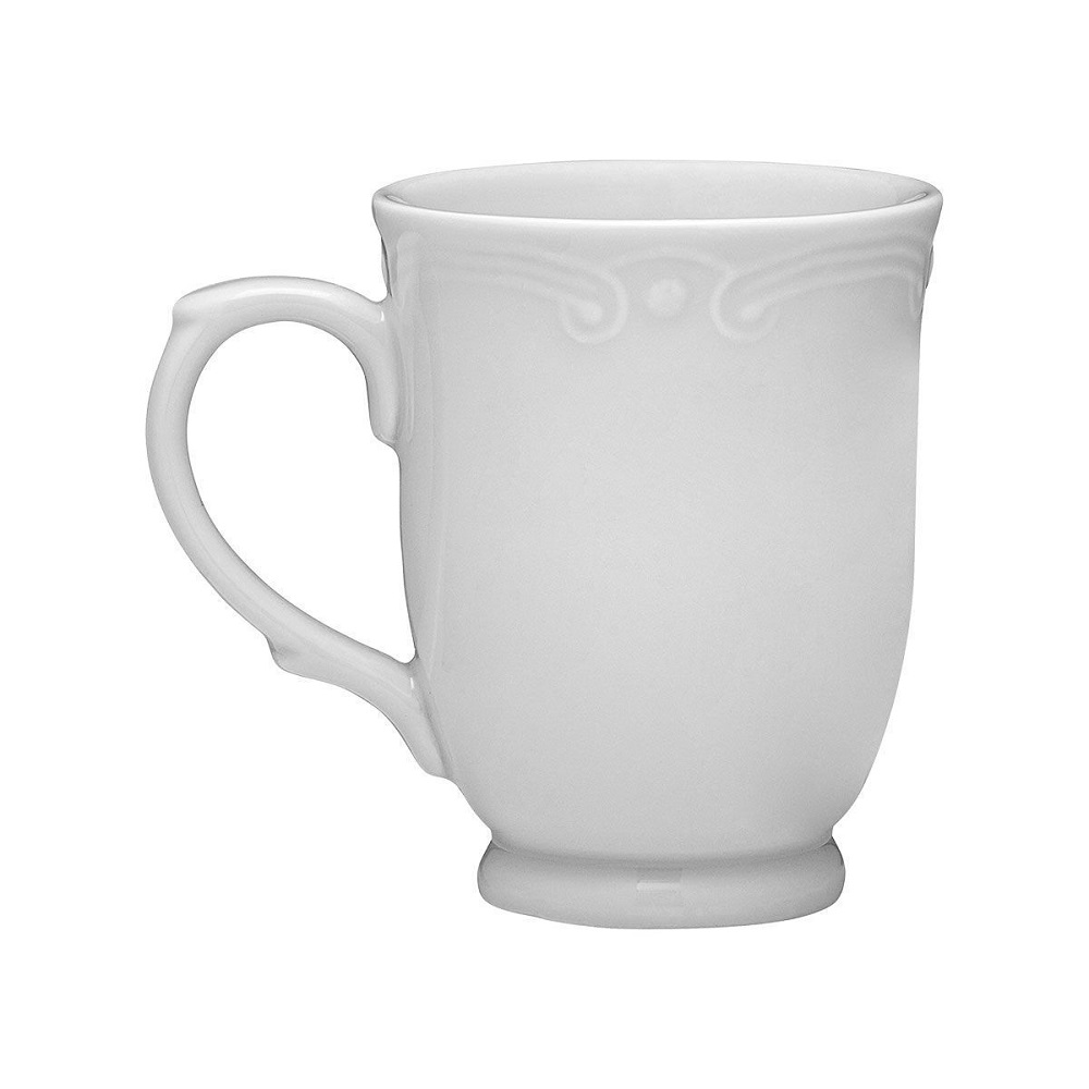 Κούπα 340ml Πορσελάνης Λευκή Ανάγλυφο Athénée εstia Home Art 07-13523 - 1