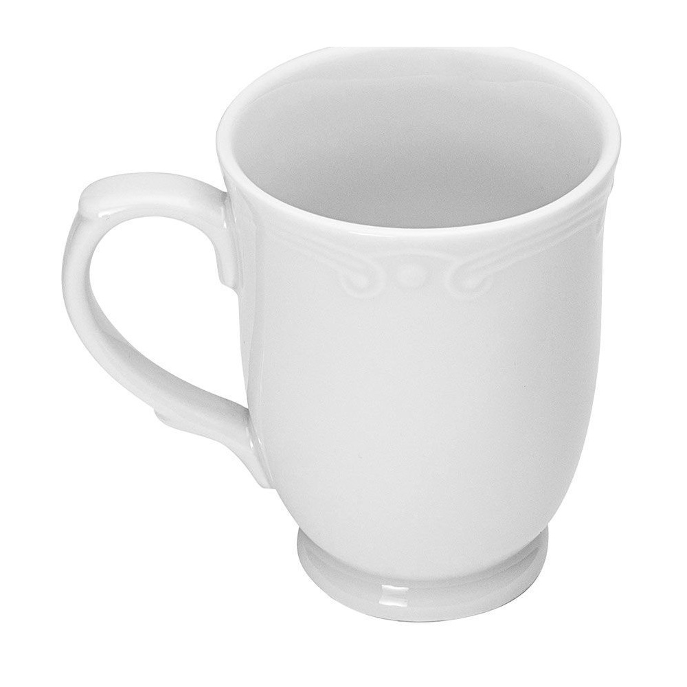 Κούπα 340ml Πορσελάνης Λευκή Ανάγλυφο Athénée εstia Home Art 07-13523 - 2