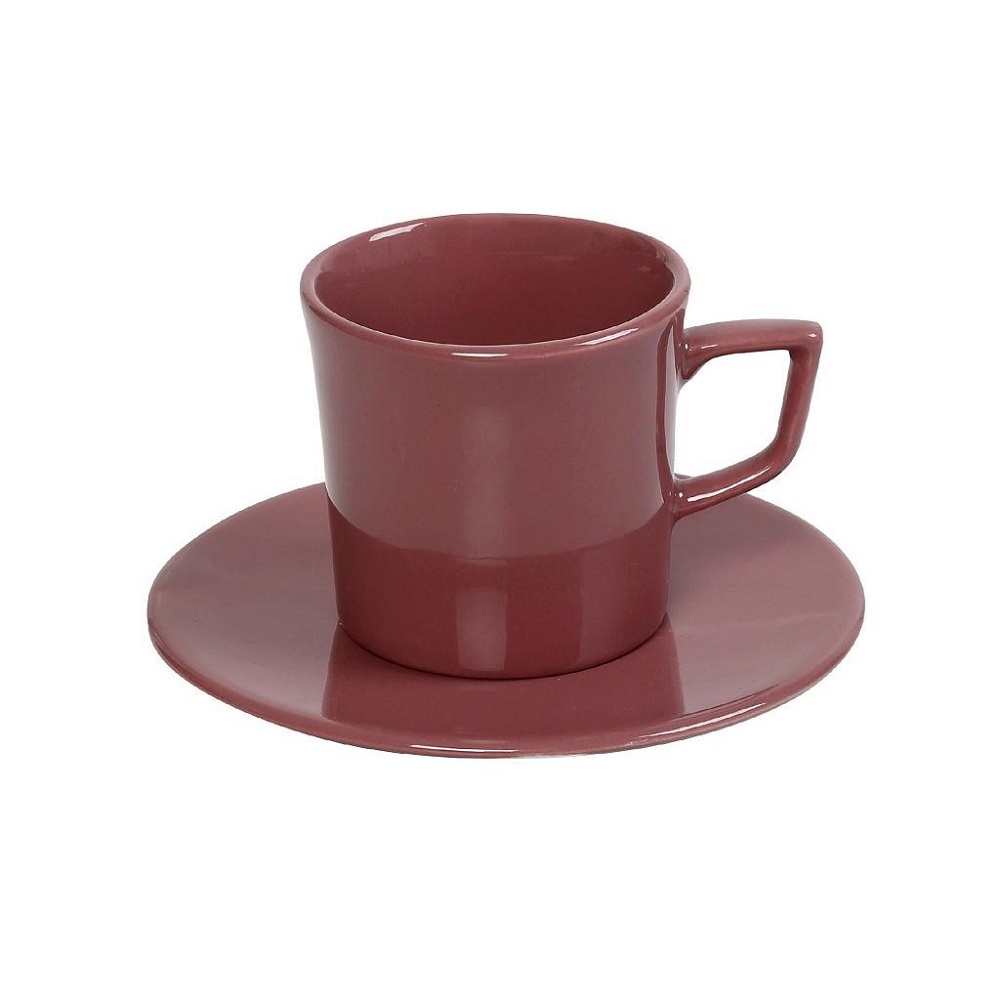 Φλιτζάνι Πορσελάνης Espresso 100ml & Πιατάκι Φ7xH11cm Pomegranate Essentials Espiel OWD105K6 - 