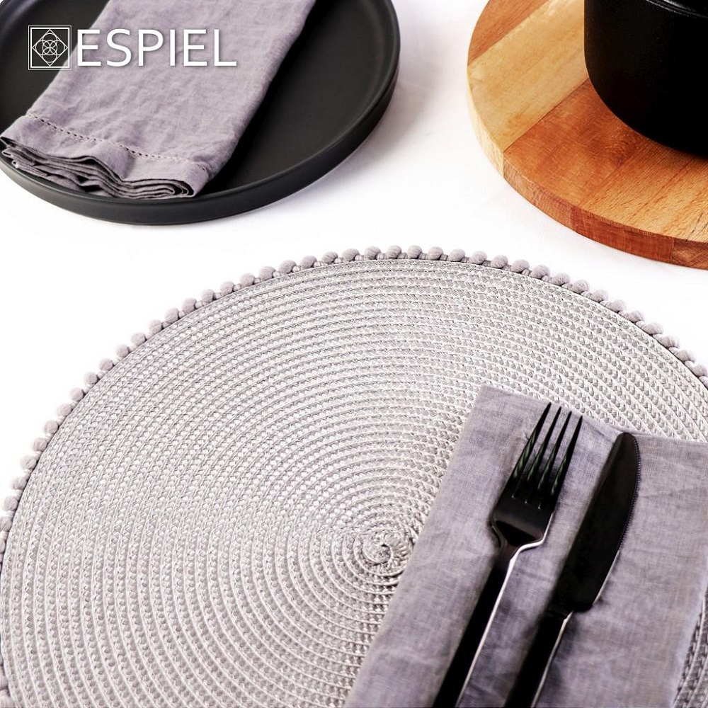 Σουπλά Φαγητού Στρογγυλό PVC Ασημί Φ38xH1cm Espiel PUL506K6 - 2