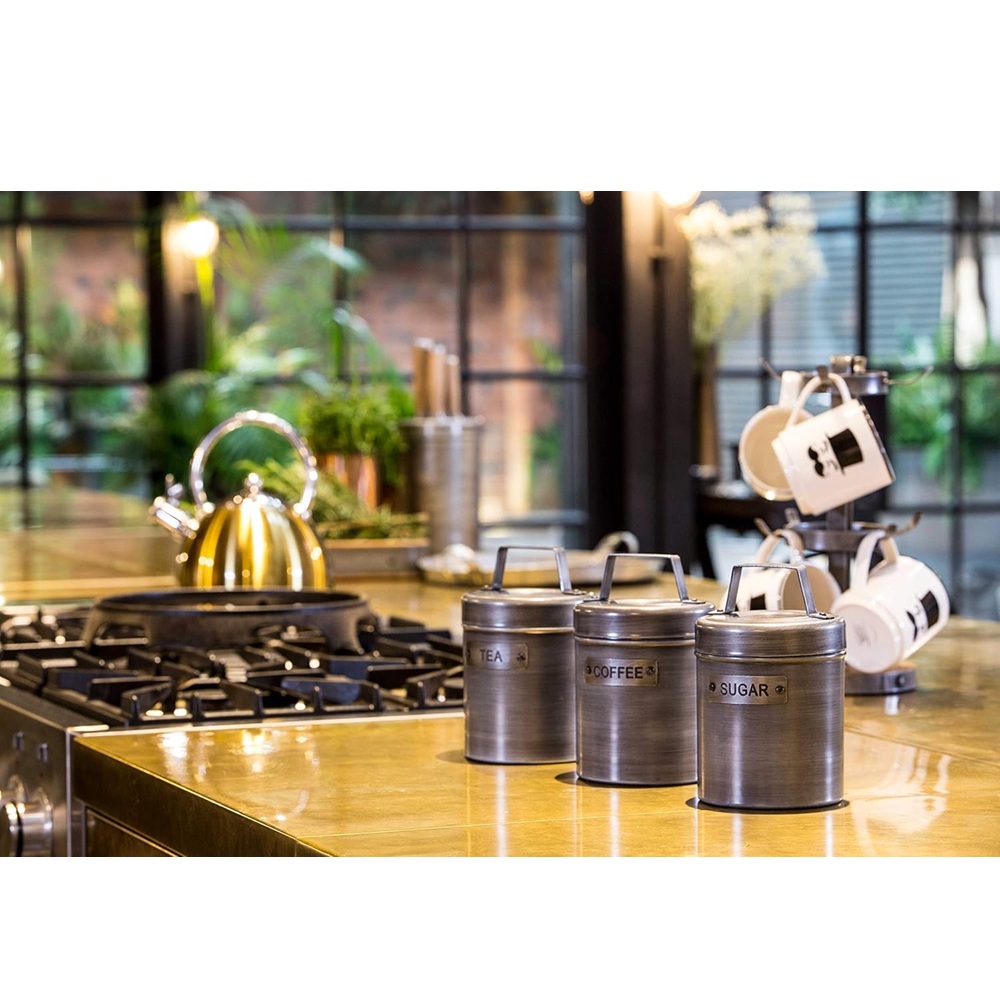 Δοχείο Τσαγιού Μεταλλικό 1L Vintage Industrial Γκρι KitchenCraft INDTEA - 2