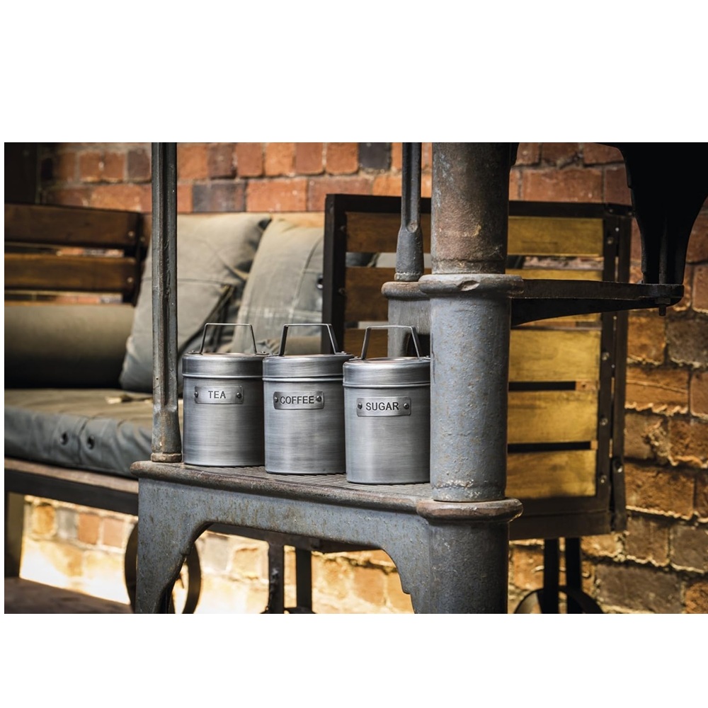 Δοχείο Τσαγιού Μεταλλικό 1L Vintage Industrial Γκρι KitchenCraft INDTEA - 3