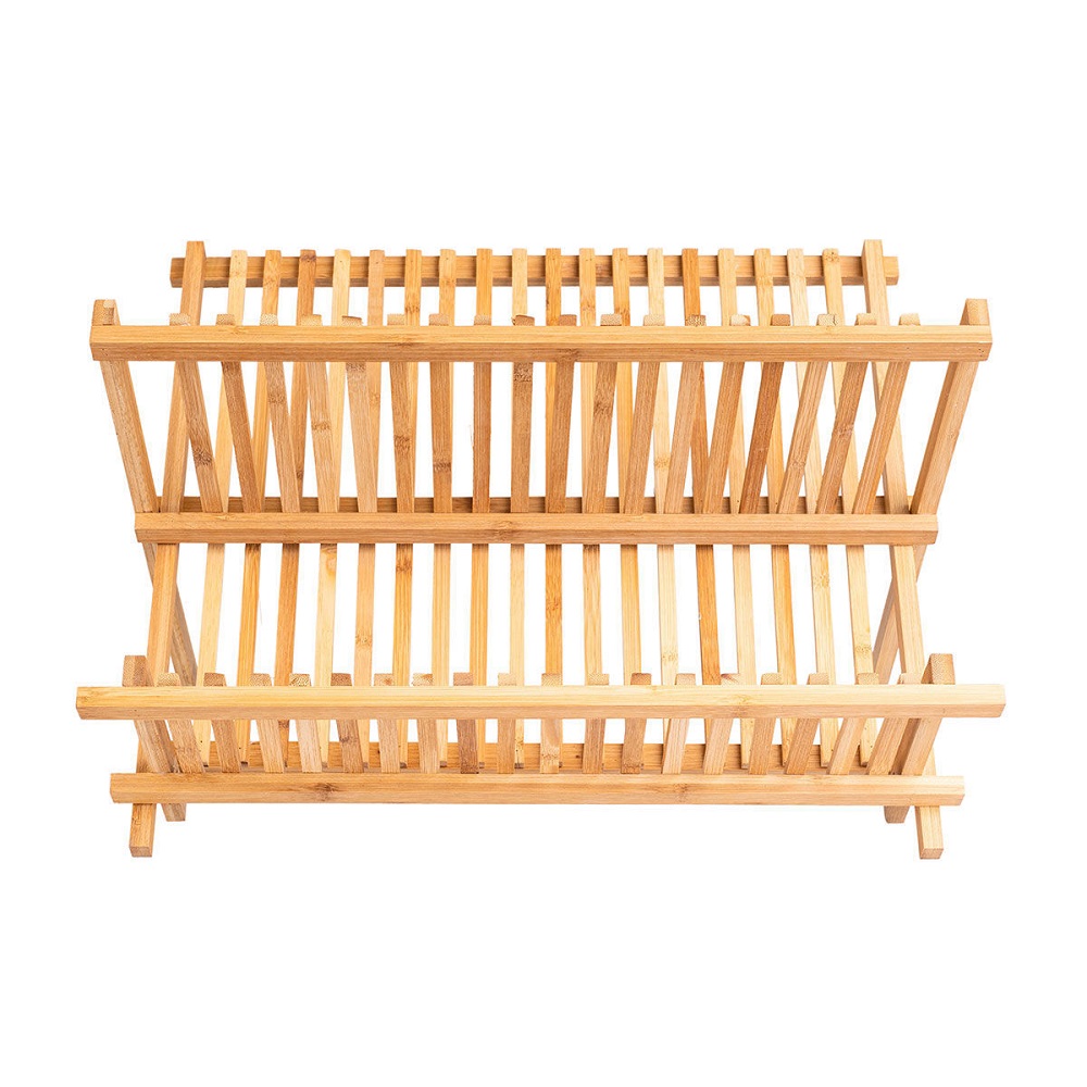 Πιατοθήκη ΑναΔιπλούμενη 2 Επιπέδων 42x27,5xH38cm Bamboo Essentials εstia Home Art 01-12977 - 2