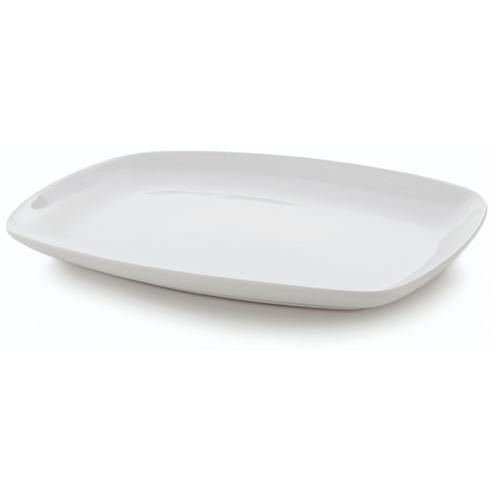 Πιατέλα Ορθογώνια Λευκή Πορσελάνης 35x24cm Quatro GTSA 60-125133