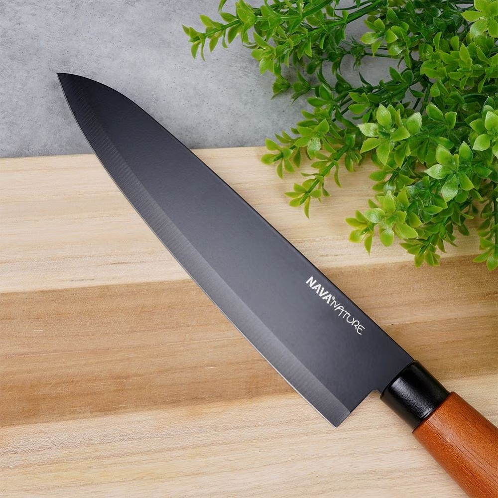 Μαχαίρι Chef Ανοξείδωτο 31cm Με Αντικολλητική Επίστρωση & Ξύλινη Λαβή Nature Nava 10-054-020 - 2