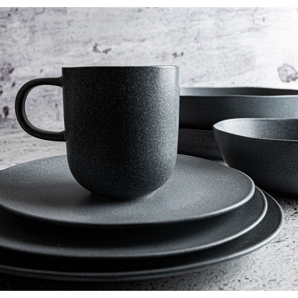 Πιάτο Ρηχό Stoneware Μαύρο Ματ 20,5cm Dutch Rose Black Velvet BV183130 - 4