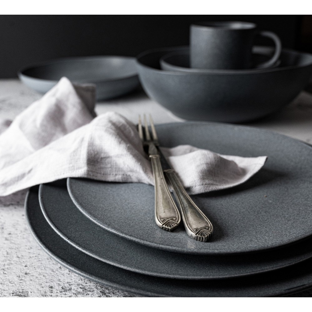 Πιάτο Ρηχό Stoneware Μαύρο Ματ 27cm Dutch Rose Black Velvet BV183132 - 3