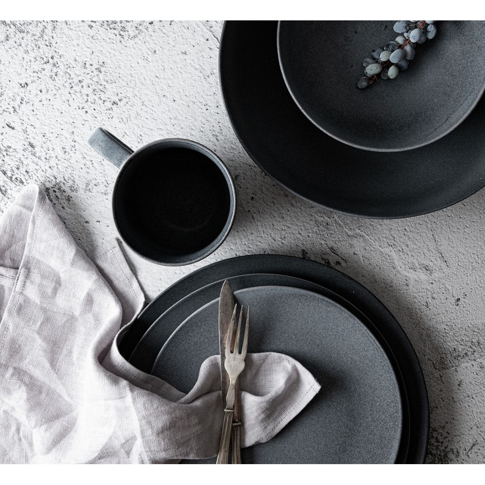 Πιάτο Βαθύ Stoneware Μαύρο Ματ 23cm Dutch Rose Black Velvet BV183133 - 4
