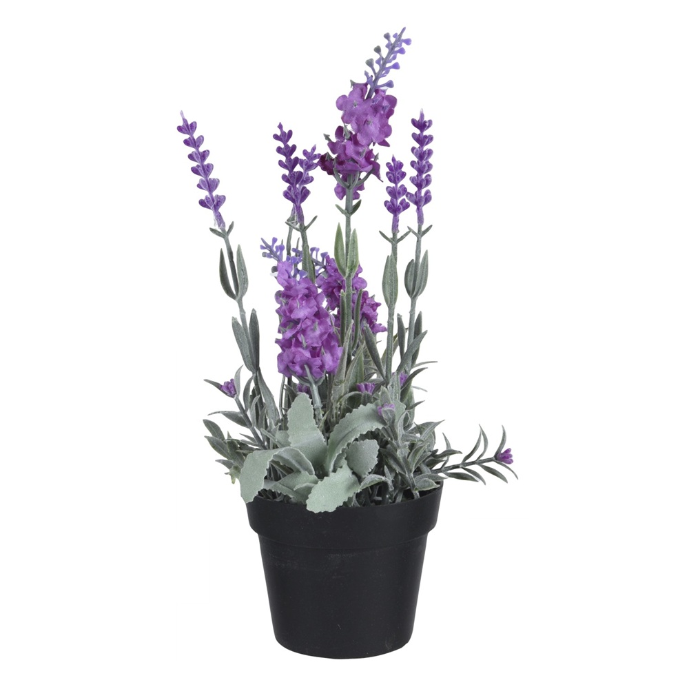 Διακοσμητικό Τεχνητό Φυτό Λεβάντα Σε Γλάστρα Πολυεστερικό Μωβ H25cm Kaemingk 800063-2 - 