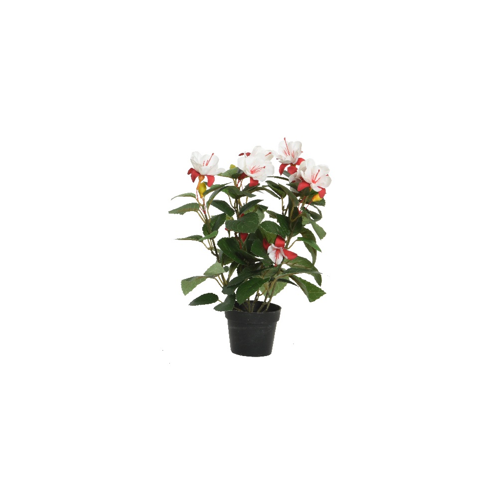 Διακοσμητικό Λουλούδι Fuchsia σε Γλάστρα, 30cm - Λευκό και Κόκκινο, Kaemingk 800124-3 - 