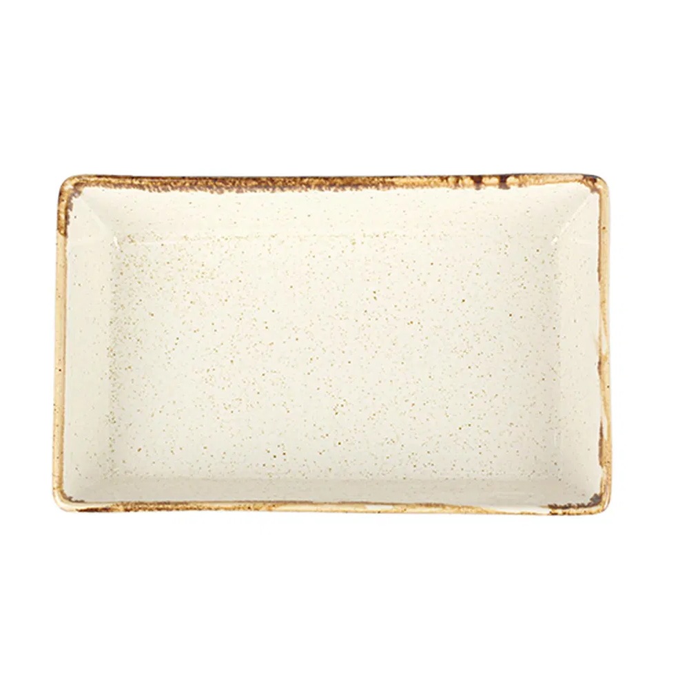 Μπολ Πορσελάνης Ορθογώνιο Μπεζ 16x10x3,5cm Porland Seasons 04ALM002052 - 