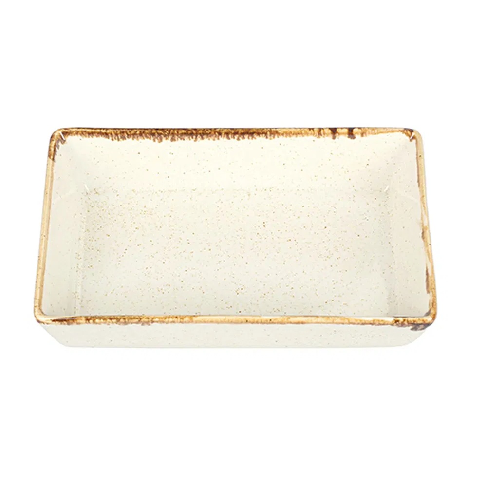 Μπολ Πορσελάνης Ορθογώνιο Μπεζ 16x10x3,5cm Porland Seasons 04ALM002052 - 2