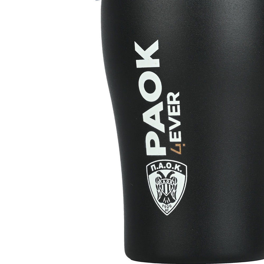 Ποτήρι Ισοθερμικό PAOK BC Edition Διπλού Τοιχώματος Ανοξείδωτο 18/10 350ml Με Ανοξείδωτο Καλαμάκι & Βουρτσάκι Καθαρισμού εstia Home Art 00-13790 - 3