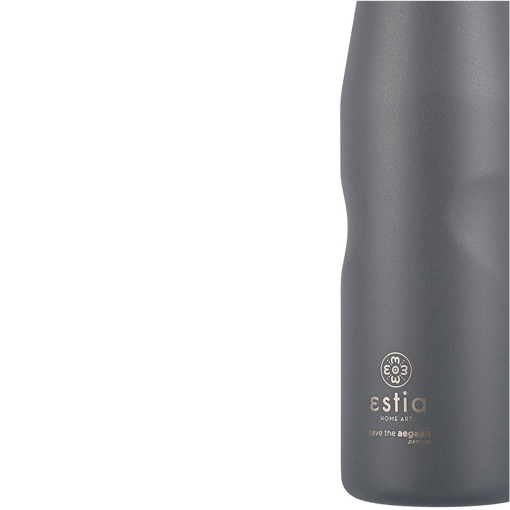 Μπουκάλι Ισοθερμικό Fjord Grey Διπλού Τοιχώματος 500ml Ανοξείδωτο 18/8 Save the Aegean εstia Home Art 01-8550 - 3