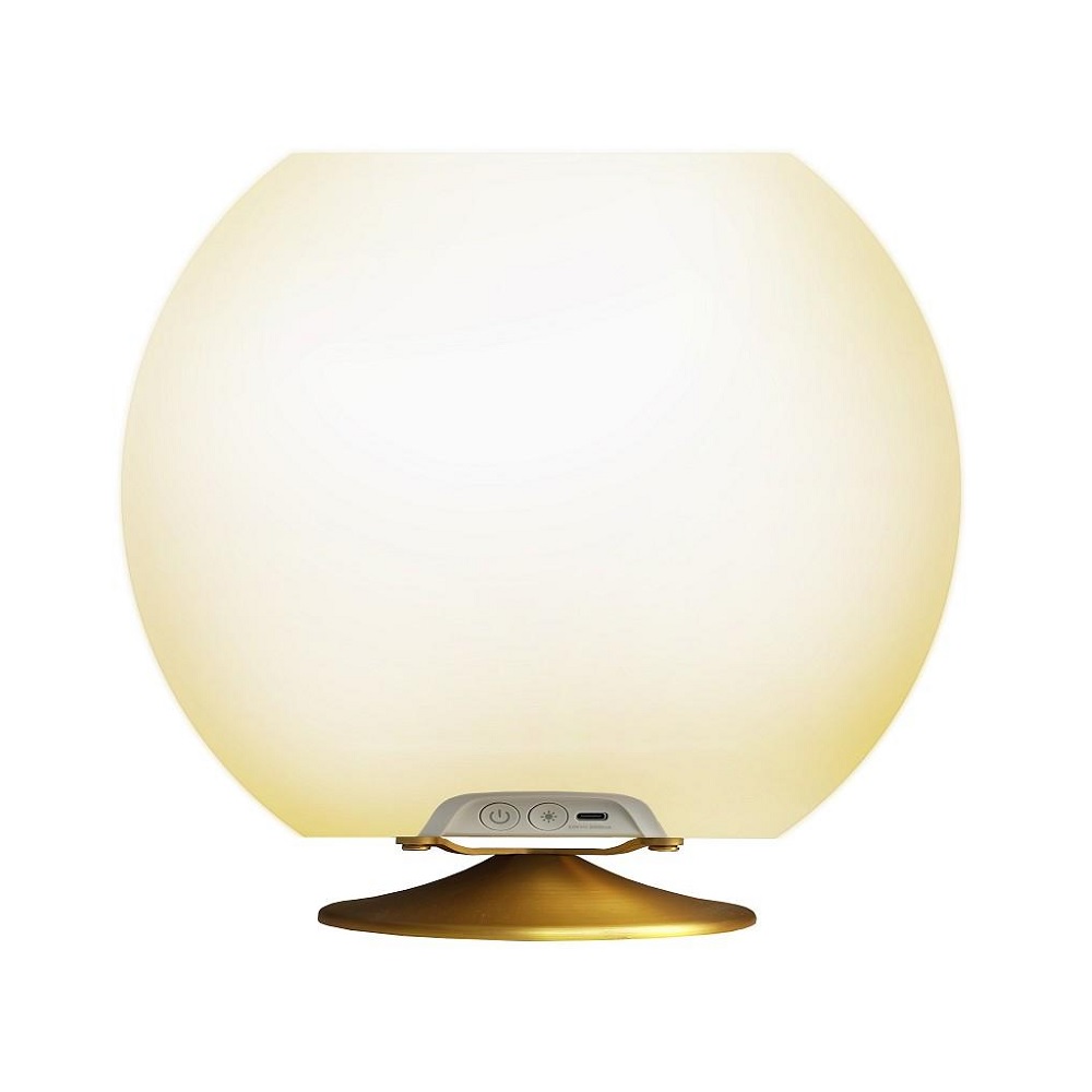 Σαμπανιέρα/Φωτιστικό Led & Ηχείο Bluetooth Φ38xH31cm PE/Inox Sphere Brass KOSPHEREBRASS Kooduu - 1
