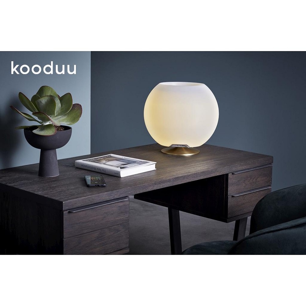Σαμπανιέρα/Φωτιστικό Led & Ηχείο Bluetooth Φ38xH31cm PE/Inox Sphere Brass KOSPHEREBRASS Kooduu - 5