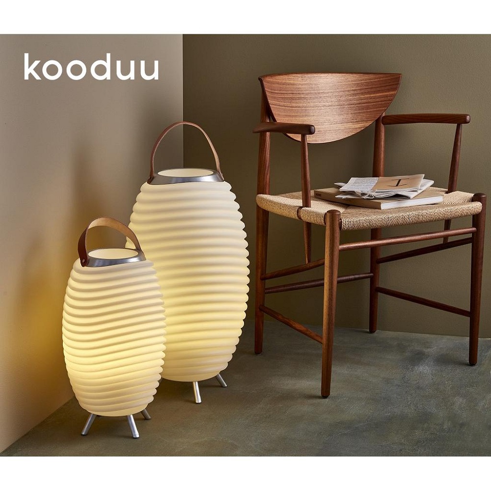 Σαμπανιέρα/Φωτιστικό Led & Ηχείο Bluetooth Με Δερμάτινη Λαβή Φ31,7xH56,3cm PE/Αλουμίνιο Synergy50 KOSYNERGY50 Kooduu - 2