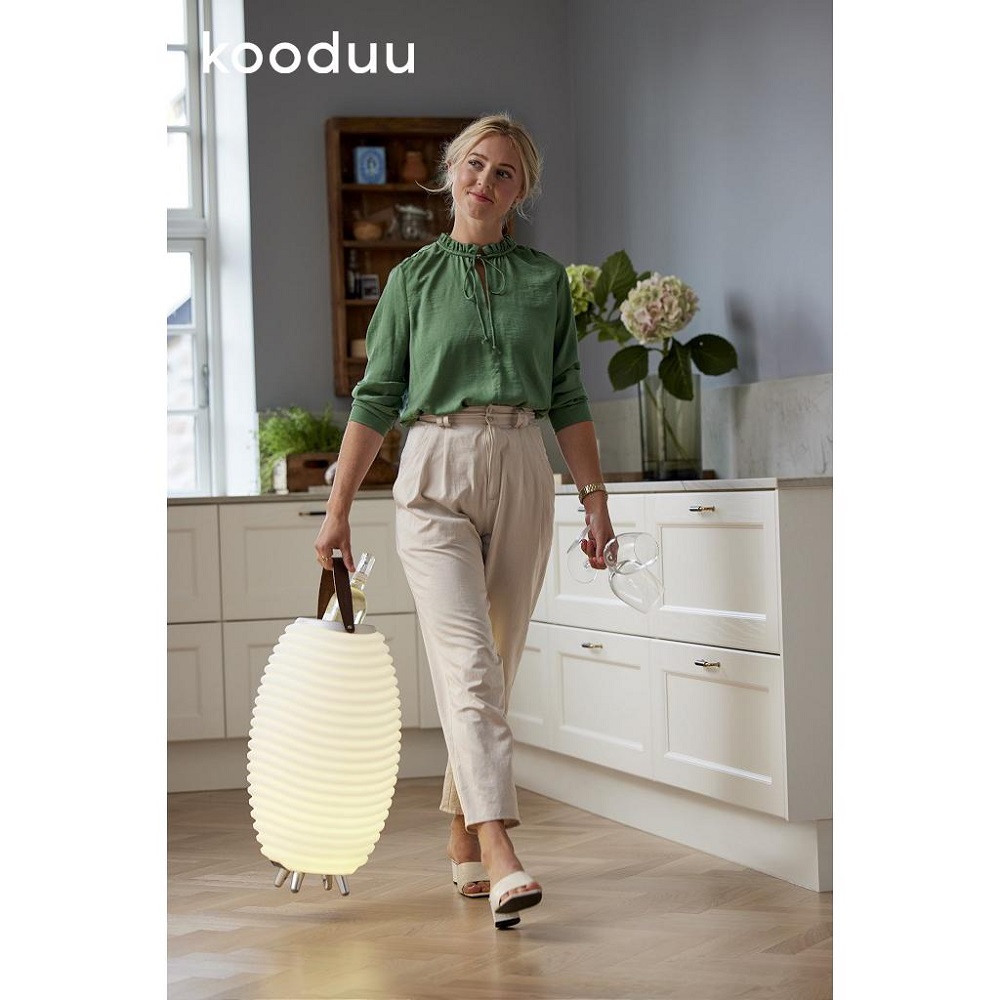 Σαμπανιέρα/Φωτιστικό Led & Ηχείο Bluetooth Με Δερμάτινη Λαβή Φ31,7xH56,3cm PE/Αλουμίνιο Synergy50 KOSYNERGY50 Kooduu - 3