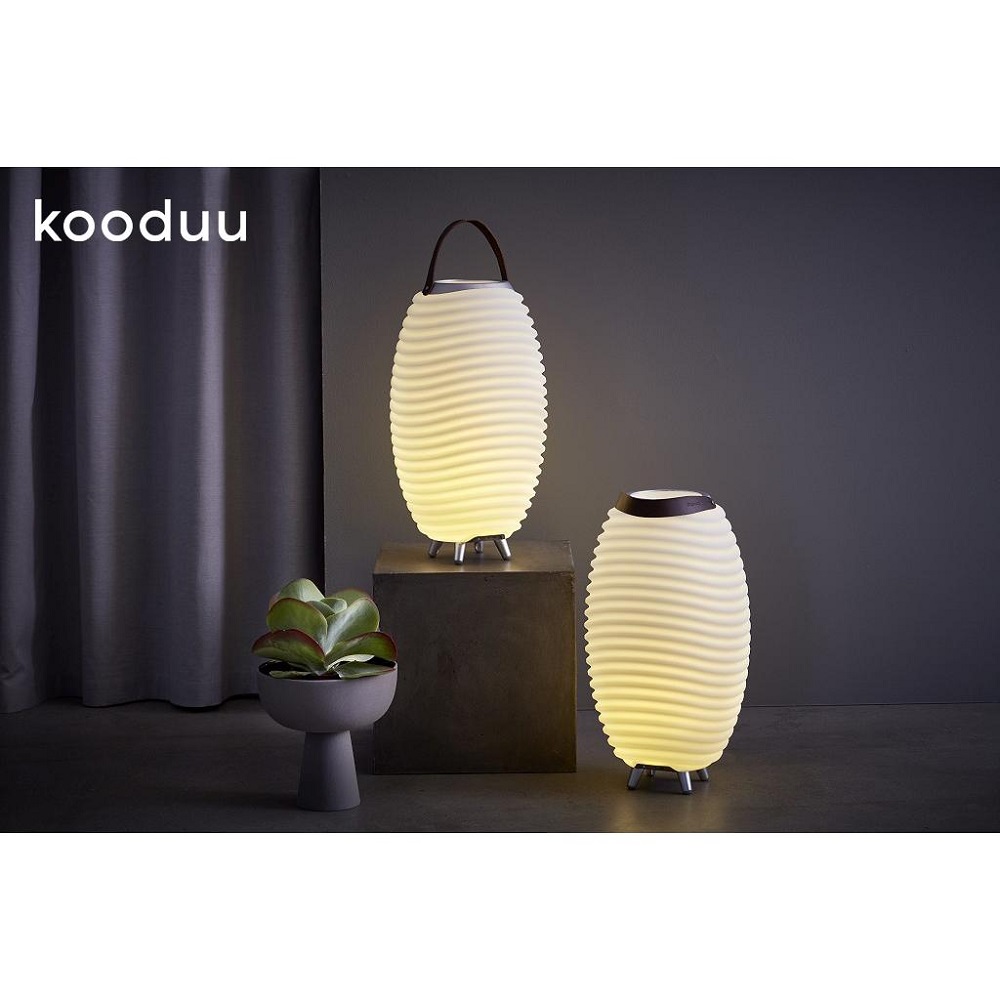 Σαμπανιέρα/Φωτιστικό Led & Ηχείο Bluetooth Με Δερμάτινη Λαβή Φ31,7xH56,3cm PE/Αλουμίνιο Synergy50 KOSYNERGY50 Kooduu - 5