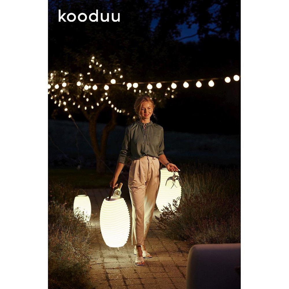 Σαμπανιέρα/Φωτιστικό Led & Ηχείο Bluetooth Με Δερμάτινη Λαβή Φ41xH71,5cm PE/Αλουμίνιο Synergy65 KOSYNERGY65 Kooduu - 3