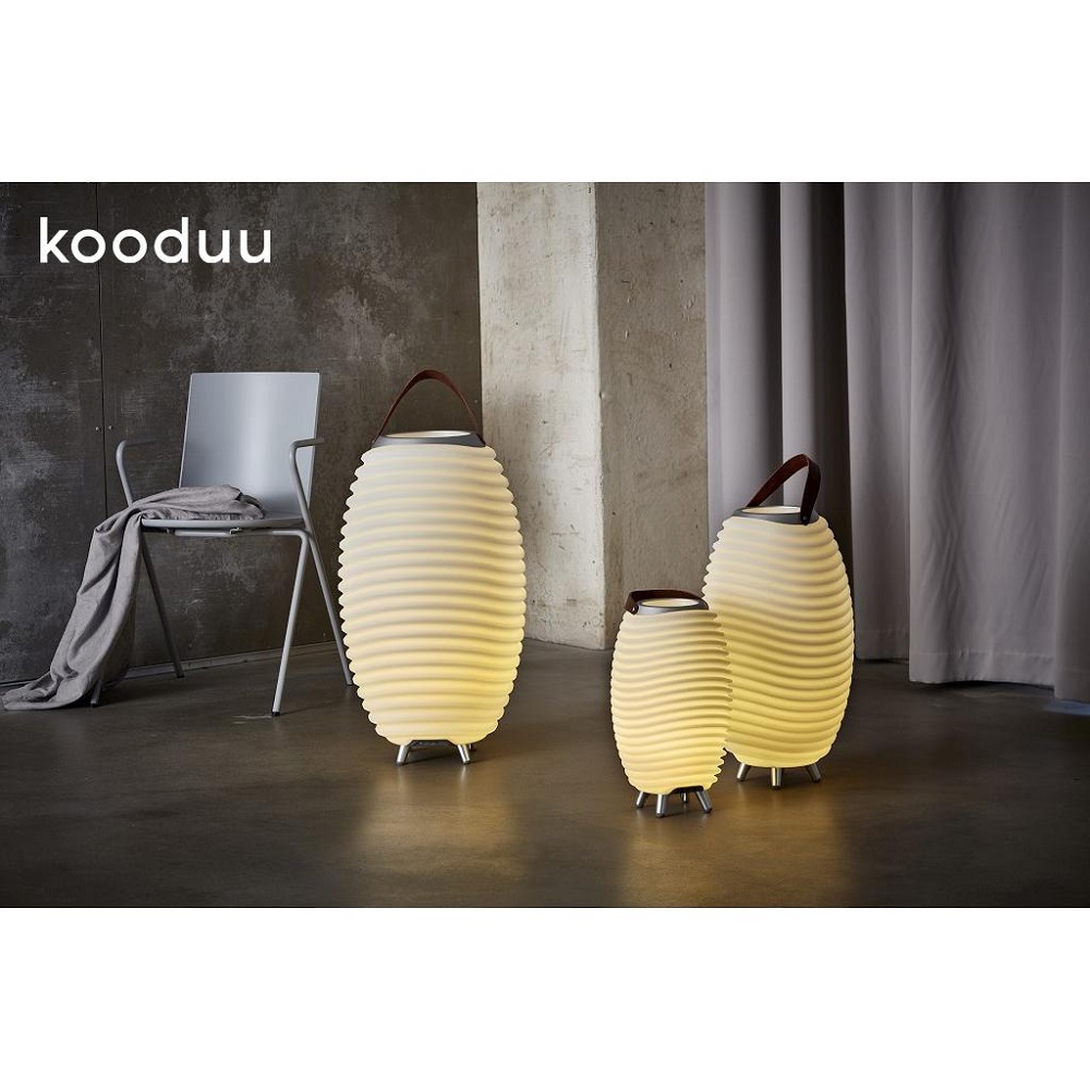 Σαμπανιέρα/Φωτιστικό Led & Ηχείο Bluetooth Με Δερμάτινη Λαβή Φ41xH71,5cm PE/Αλουμίνιο Synergy65 KOSYNERGY65 Kooduu - 4