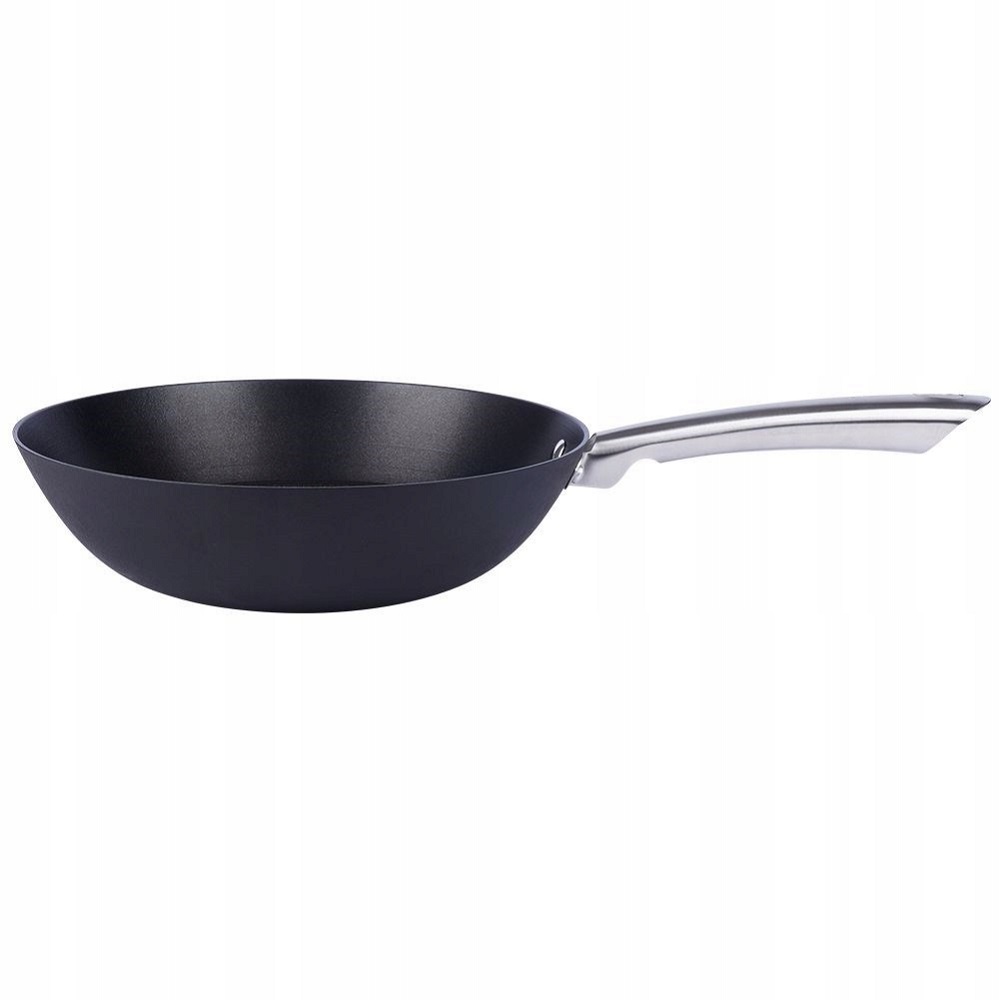 Γουόκ - Wok Μαντεμένιο 3,5Lt Φ28cm Αντικολλητικό Με Ανοξείδωτη Λαβή Atlas Nava 10-205-030 - 3