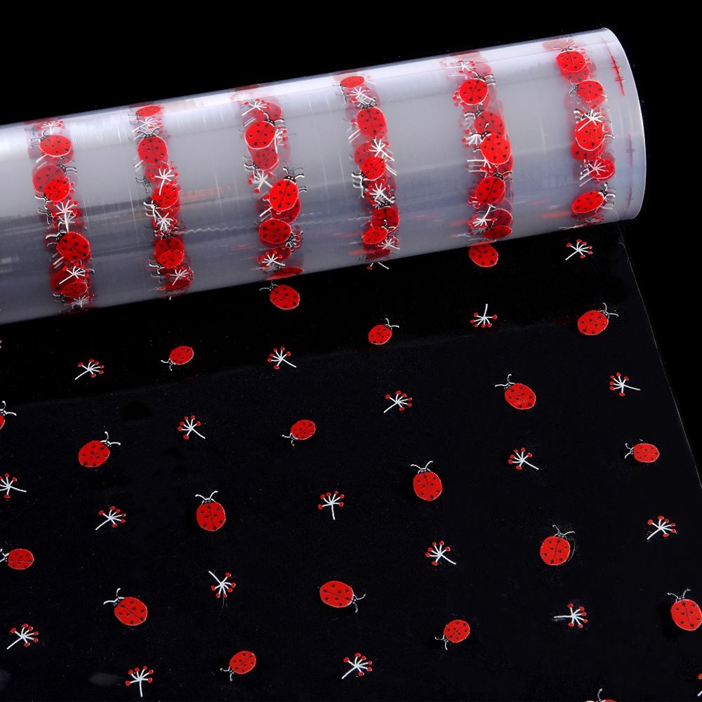 Σελοφάν Διάφανο με Κόκκινες Πασχαλίτσες 80cm x 50m Ρολό Συσκευασίας iliadis Decoration 30415 - 