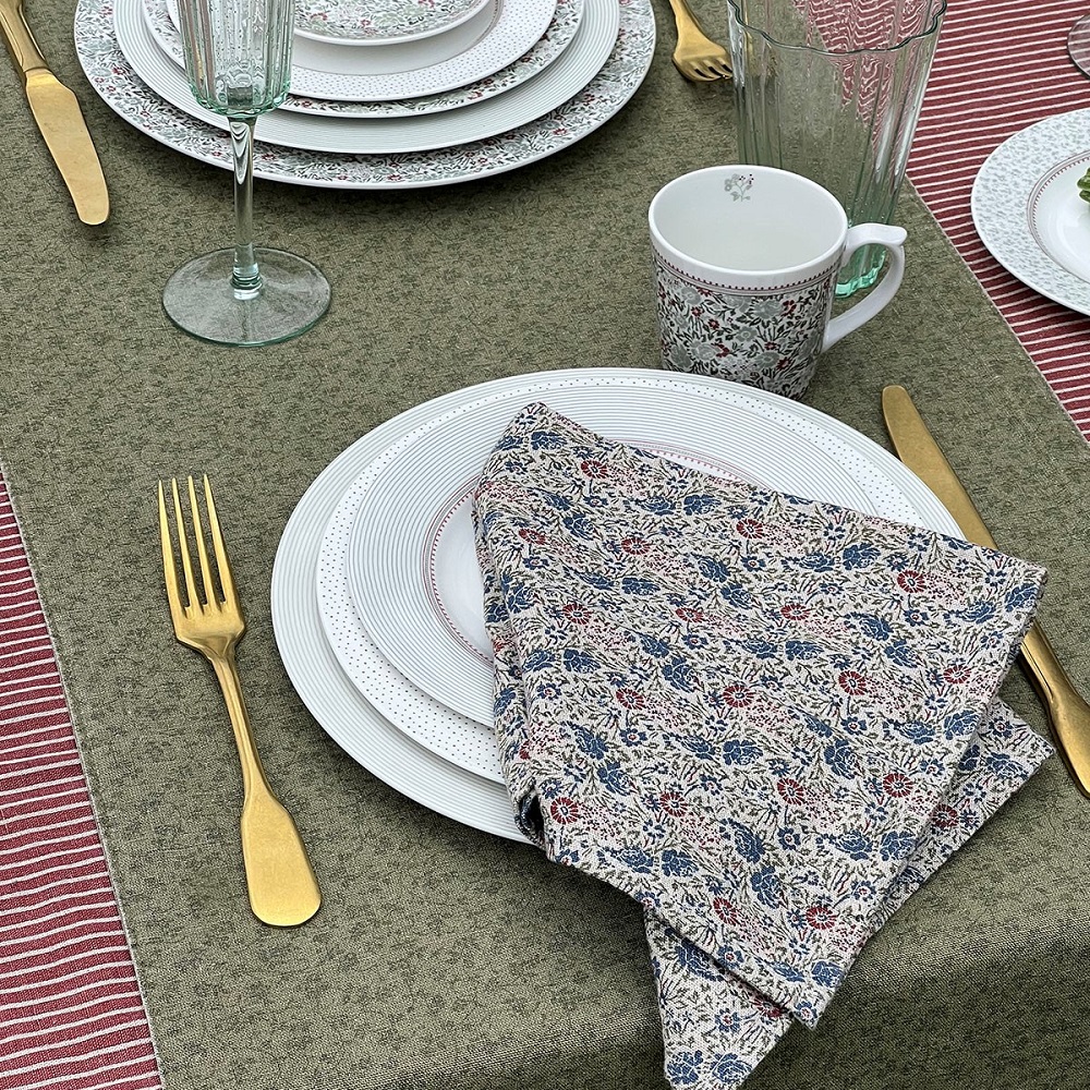Πετσέτα Φαγητού 45x45cm Daniela Oxblood Red Kitchen Linen Laura Ashley LA183171 - 4