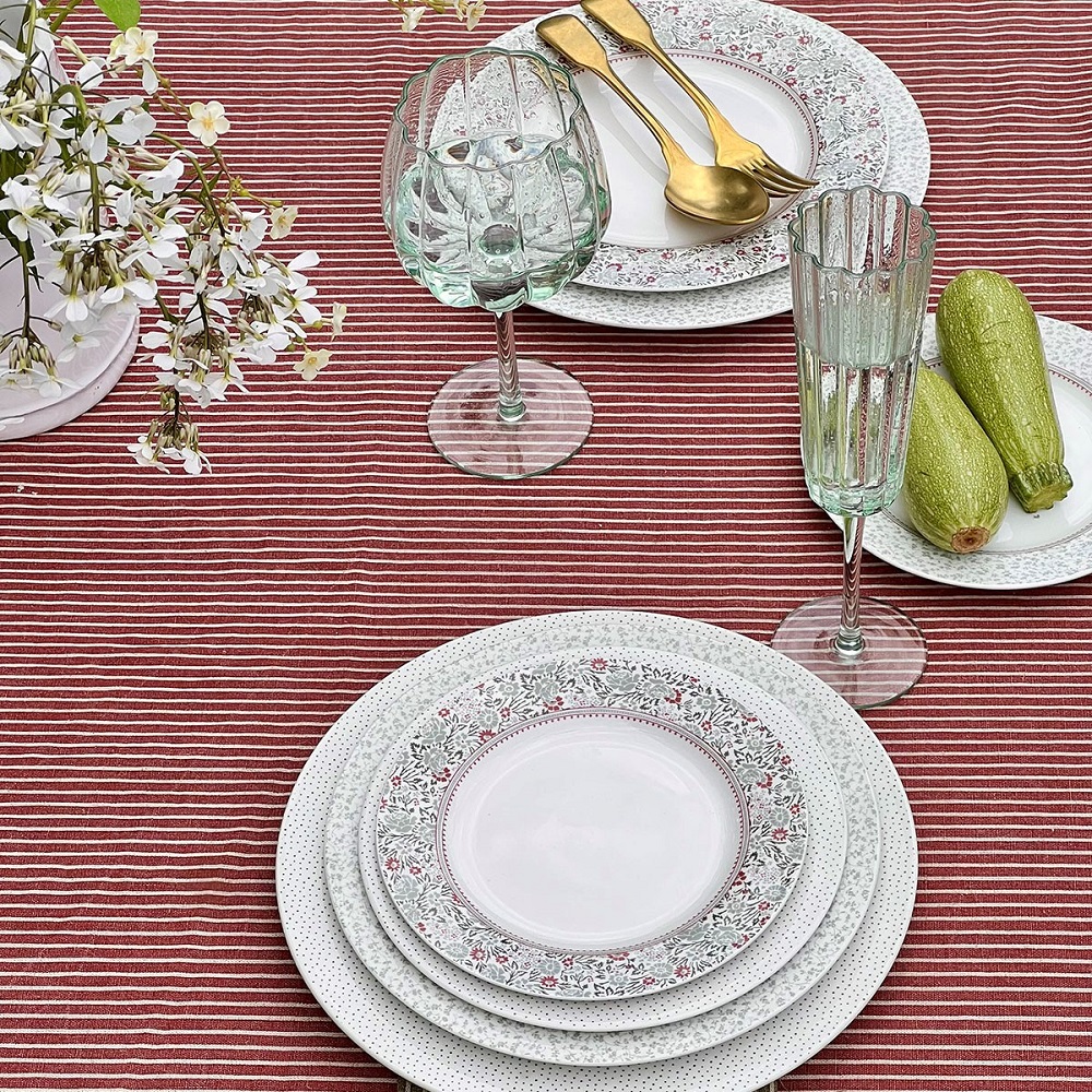 Τραπεζομάντηλο 240x140cm Daniela Oxblood Solid Red Kitchen Linen Laura Ashley LA183244 - 3