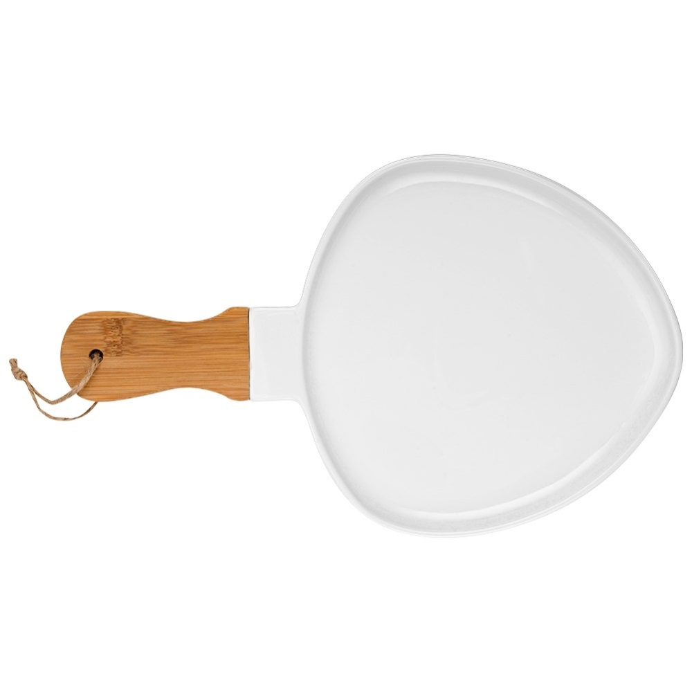 Πιατέλα Πορσελάνης Άσπρη 35x22cm Με Χερούλι Bamboo Terrestrial Nava 10-263-041 - 3