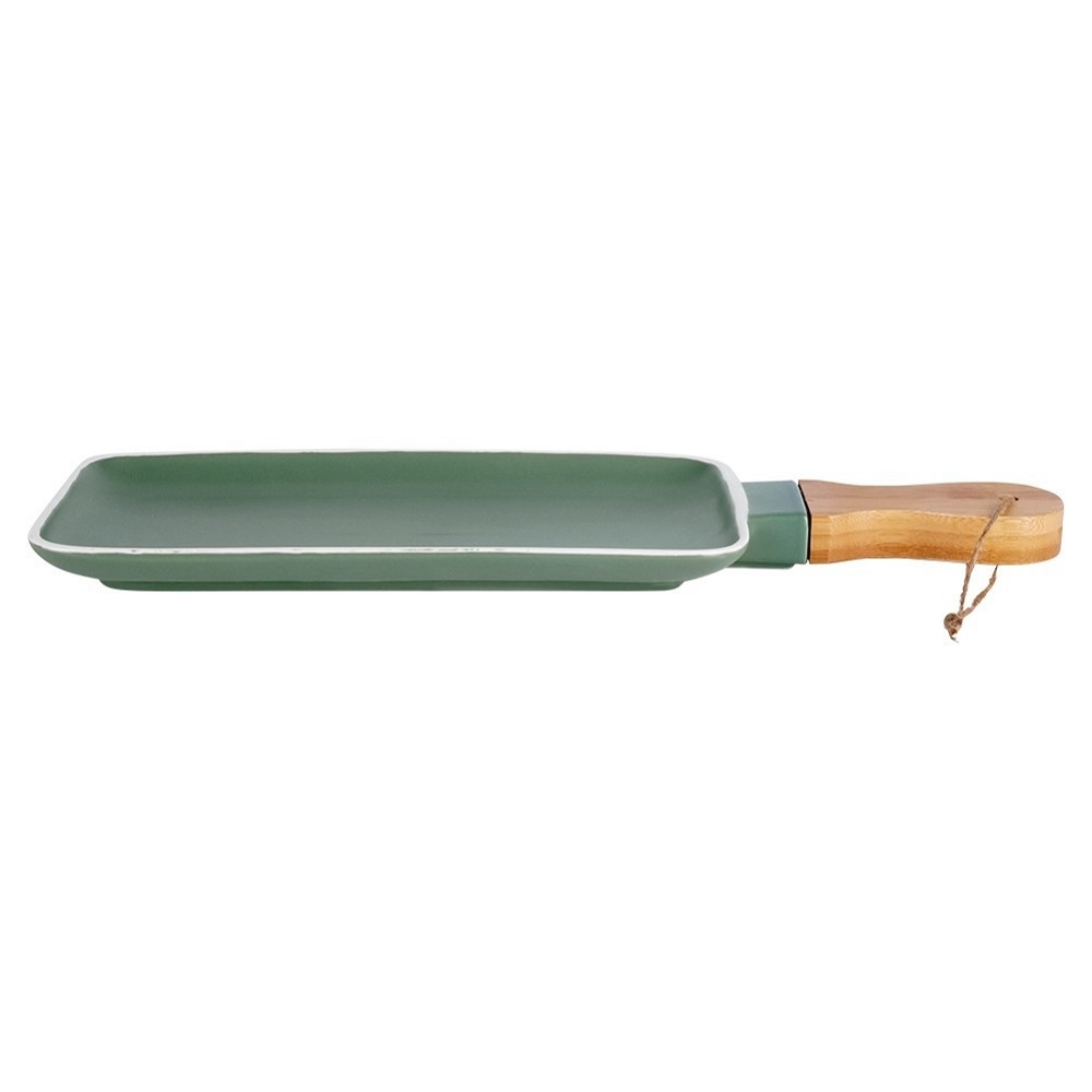 Πιατέλα Πορσελάνης Βεραμάν 47x18cm Με Χερούλι Bamboo Terrestrial Nava 10-263-130 - 3