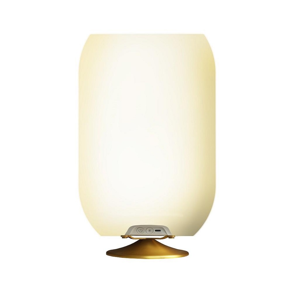 Σαμπανιέρα/Φωτιστικό Led & Ηχείο Bluetooth Φ21,5xH35,3cm PE/Inox Atmos Brass KOATMOSBRASS Kooduu - 
