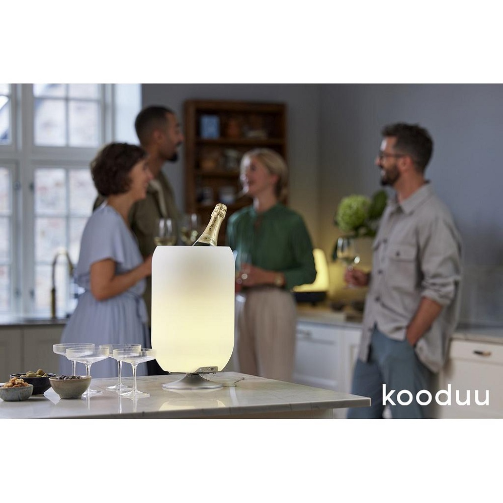 Σαμπανιέρα/Φωτιστικό Led & Ηχείο Bluetooth Φ21,5xH35,3cm PE/Inox Atmos Brass KOATMOSBRASS Kooduu - 2