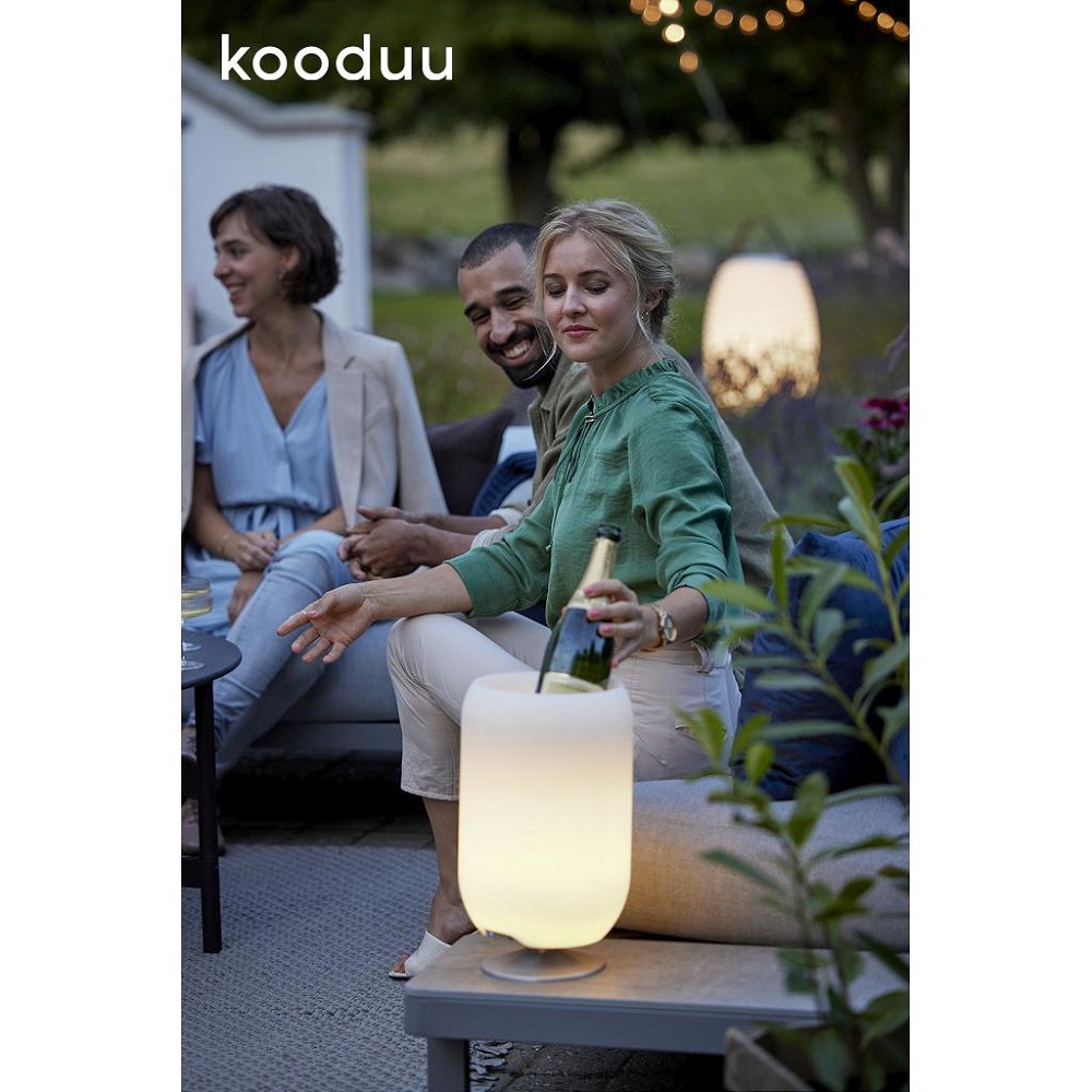 Σαμπανιέρα/Φωτιστικό Led & Ηχείο Bluetooth Φ21,5xH35,3cm PE/Inox Atmos Brass KOATMOSBRASS Kooduu - 3