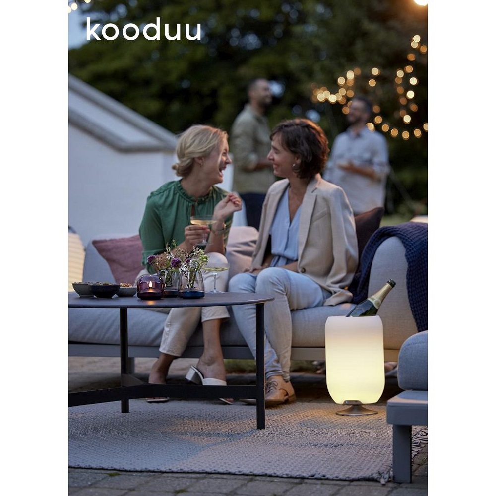 Σαμπανιέρα/Φωτιστικό Led & Ηχείο Bluetooth Φ21,5xH35,3cm PE/Inox Atmos Brass KOATMOSBRASS Kooduu - 4