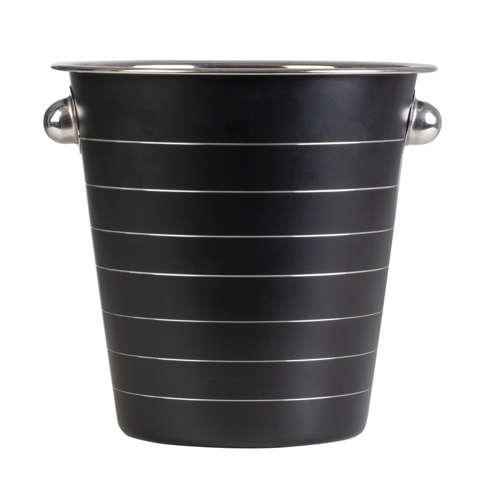 Σαμπανιέρα Inox Ραβδωτή Μαύρη 21x21cm Gtsa 53-125 - 