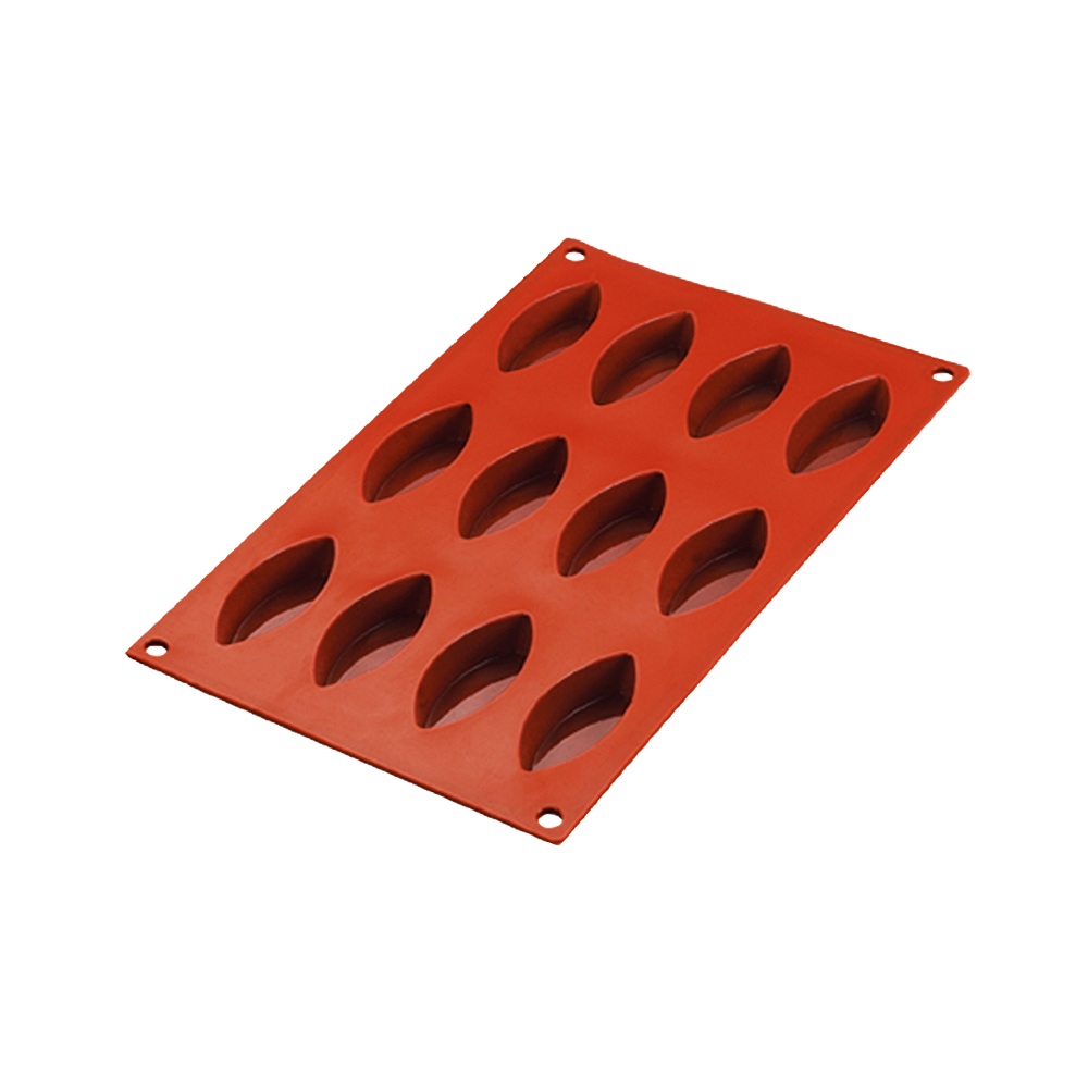 Καλούπι Ζαχαροπλαστικής Σιλικόνης 12 Θέσεων 20ml Φύλλο 30×17.5×1.3cm Novatex 10-270