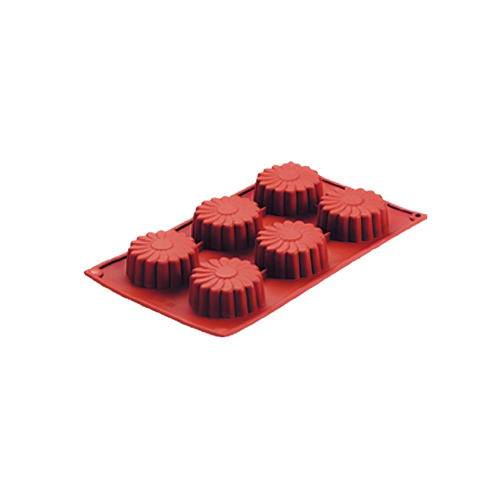 Καλούπι Ζαχαροπλαστικής Σιλικόνης 6 Θέσεων 80ml Στρογγυλό 30×17.5×2.8cm Novatex 10-285