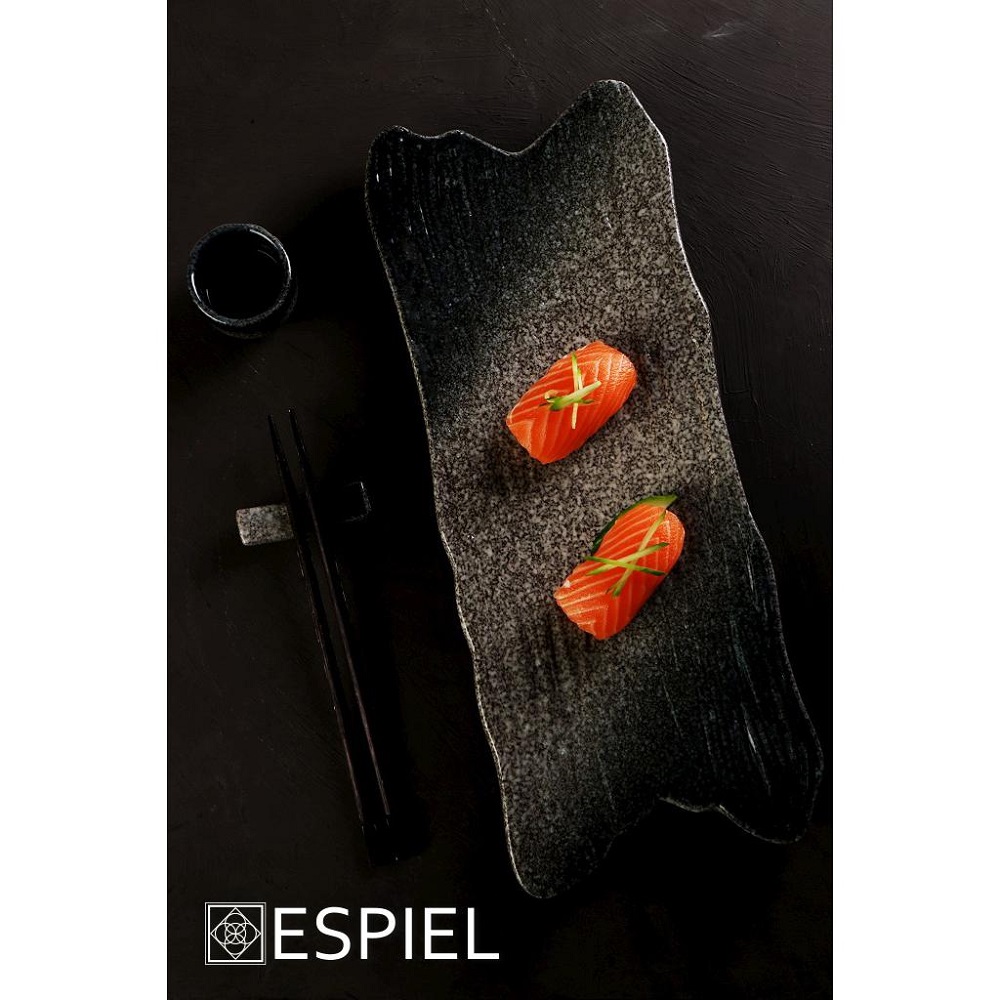 Πιατέλα Stoneware Ορθογώνια Γκρί 38x14,5xH3cm Kenya Espiel GMT230K2 - 2