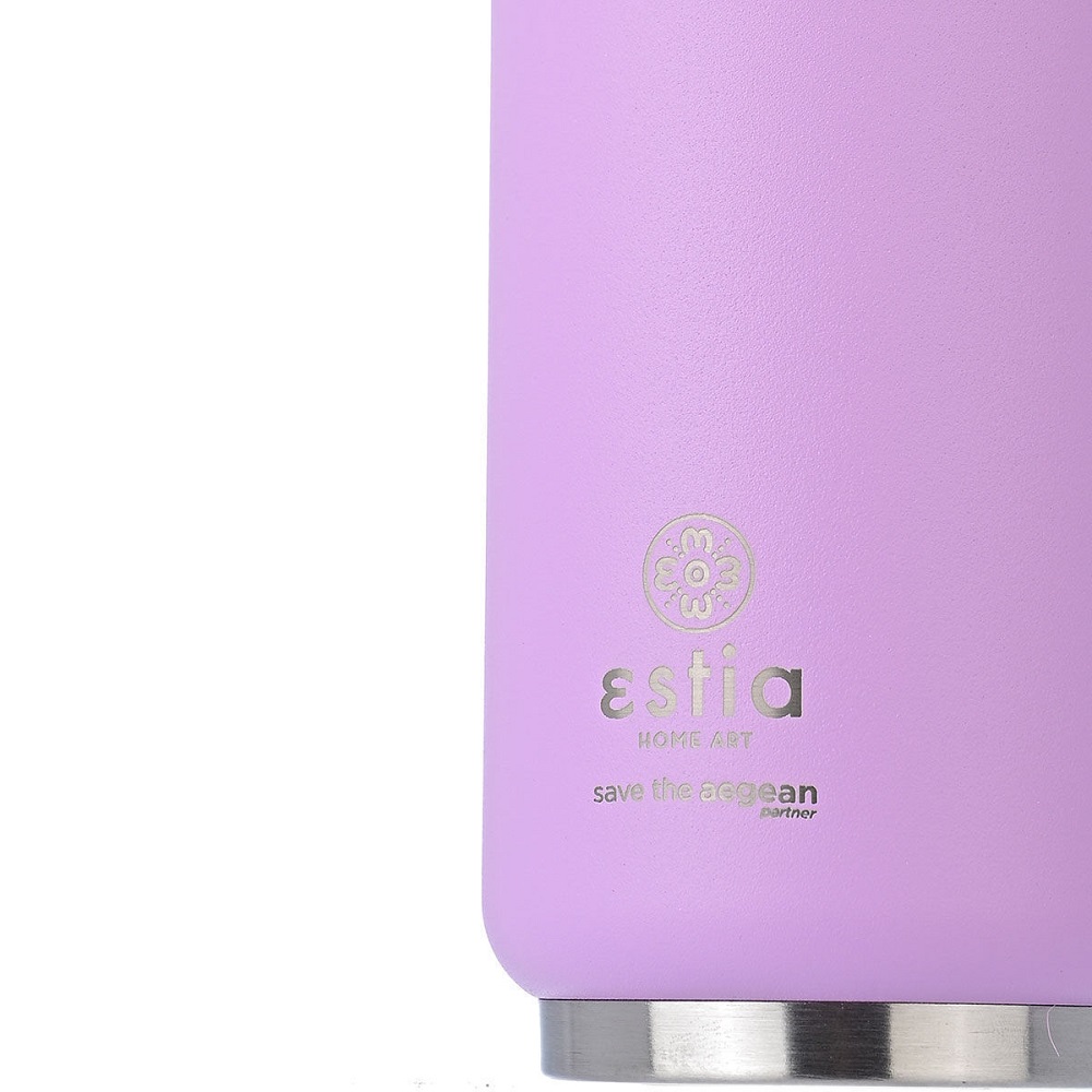 Ποτήρι Ισοθερμικό Lavender Purple Διπλού Τοιχώματος Ανοξείδωτο 18/8 300ml Με Καλαμάκι Save the Aegean εstia Home Art 01-16715 - 3