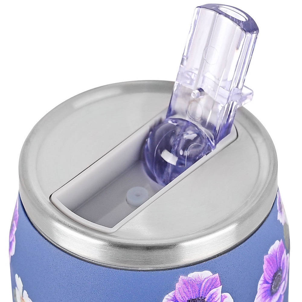 Ποτήρι Ισοθερμικό Garden Blue Διπλού Τοιχώματος Ανοξείδωτο 18/8 500ml Με Καλαμάκι Save the Aegean εstia Home Art 01-16807 - 4