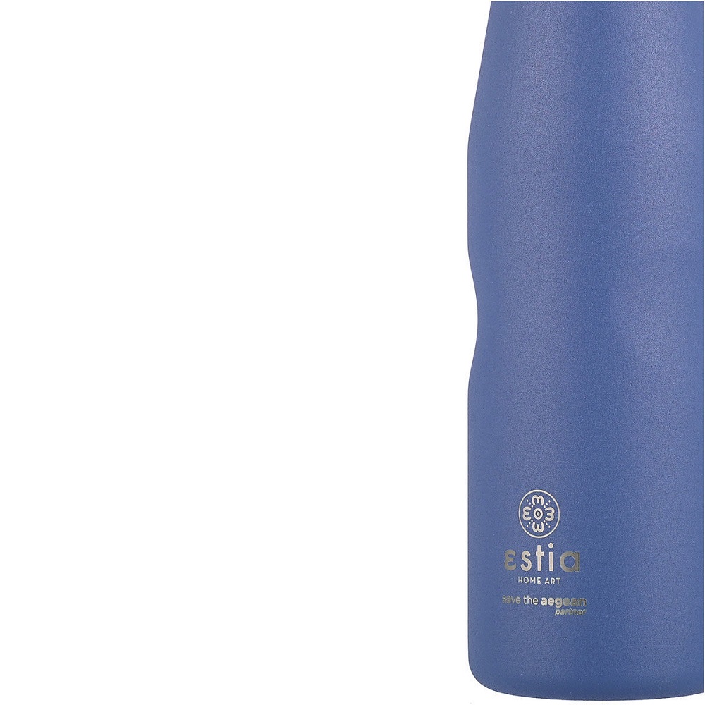 Μπουκάλι Ισοθερμικό Denim Blue Διπλού Τοιχώματος 750ml Ανοξείδωτο 18/8 Save the Aegean εstia Home Art 01-16616 - 3