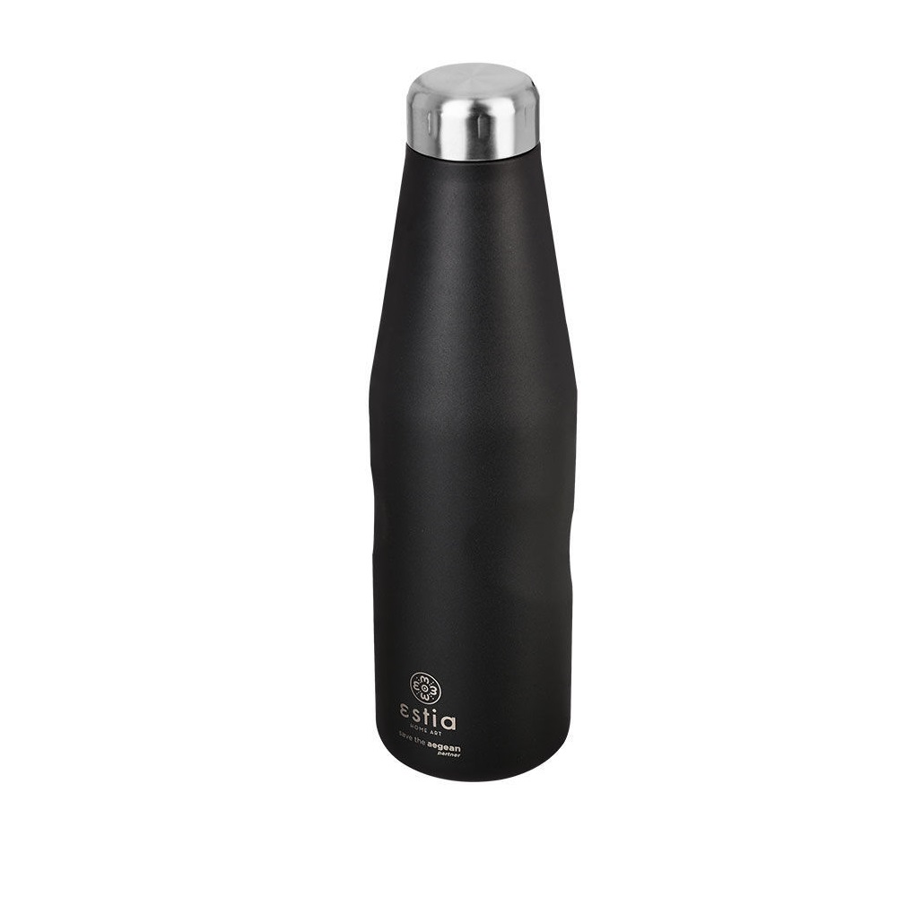 Μπουκάλι Ισοθερμικό Midnight Black Διπλού Τοιχώματος 750ml Ανοξείδωτο 18/8 Save the Aegean εstia Home Art 01-9816 - 2